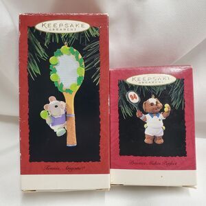 Vintage 1990s Hallmark Keepsake Ornament Tennis Anyone? Practice Makes Perfect